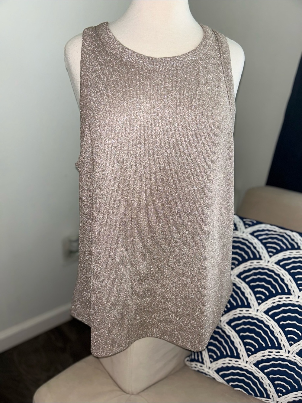 City Chic Metallic Rose Tank Top